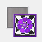 Aimant B&W Purple Hearts Beating (Recto/Verso)