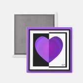 Aimant B&W Purple Hearts Beating (Recto/Verso)