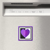 Aimant B&W Purple Hearts Beating (In Situ (Lave-vaisselle))