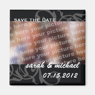 Aimant B&W sauvent la photo de faire-part de mariage de