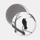Aimant B&W Winter Raven Edgar Allan Poe (Recto/Verso)