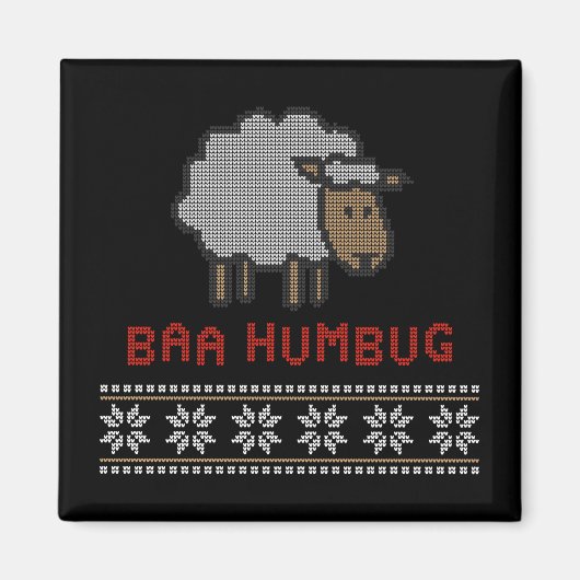Aimant Baa Humbug Sheep de Noël (Devant)