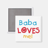 Aimant Baba aime mes t-shirts et cadeaux (Recto/Verso)