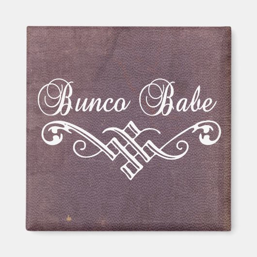 Aimant babe bunco avec lettrage blanc et cuir violet (Devant)