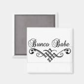 Aimant babe bunco avec lettrage noir (Recto/Verso)