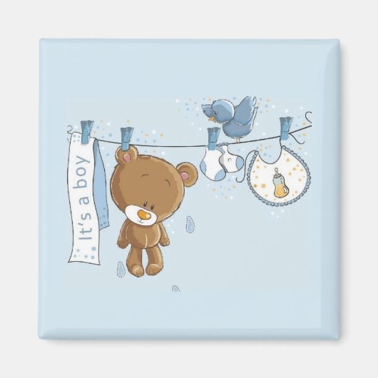Aimant Baby Boy Teddy Bear Baby (Devant)