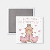 Aimant Baby Girl 1er Saint Valentin (Recto/Verso)