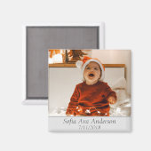 Aimant Baby Photo Moderne Simple Unique Petits Enfants (Recto/Verso)