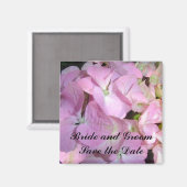 Aimant Baby Pink Hydrangea Enregistrer la date (Recto/Verso)