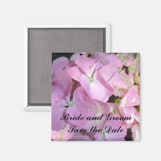 Aimant Baby Pink Hydrangea Enregistrer la date (Recto/Verso)