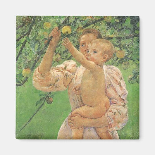 Aimant Baby Reaching for an Apple par Mary Cassatt (Devant)