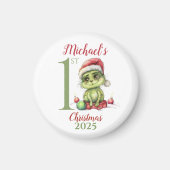 Aimant Baby’s First Christmas Ornament with Cute Grinch (Devant)