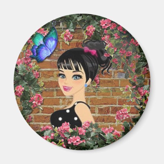 Aimant Baby shower à points Polka (Devant)