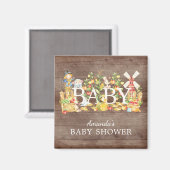 Aimant Baby shower agricole Favoriser l'aimant (Recto/Verso)