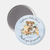 Aimant Baby shower Boys Woodland Friends (Recto/Verso)