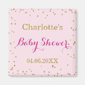 Aimant Baby shower Confetti de Parties scintillant or ros (Devant)