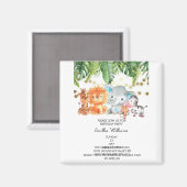 Aimant Baby shower d'aventure pour les animaux des bois (Recto/Verso)