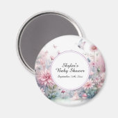 Aimant Baby shower de jardin de fées (Recto/Verso)