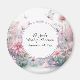 Aimant Baby shower de jardin de fées