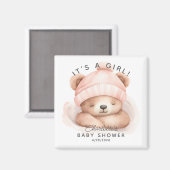 Aimant Baby shower de l'ours de bascule Favoriser l'aiman (Recto/Verso)