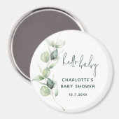 Aimant Baby shower de script minimal de l'Eucalyptus d'aq (Recto/Verso)