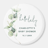 Aimant Baby shower de script minimal de l'Eucalyptus d'aq (Devant)
