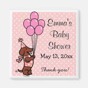Aimant Baby shower de teckel