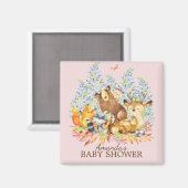 Aimant Baby shower des animaux de bois Favoriser l'aimant (Recto/Verso)