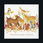Aimant Baby shower des animaux de bois Favoriser l'aimant<br><div class="desc">Aimant mignon des animaux des bois pour un baby shower des bois Neutres. Changez l'arrière - plan en cliquant sur customiser et utilisez notre sélecteur de couleurs!. Objets correspondants disponibles dans notre boutique.</div>