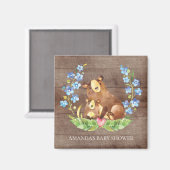 Aimant Baby shower d'ours mignon Favoriser l'aimant (Recto/Verso)