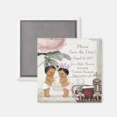 Aimant Baby shower Enregistrer l'aimant de date (Recto/Verso)