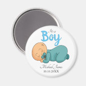 Aimant Baby-Shower Filleul Endormi (Recto/Verso)