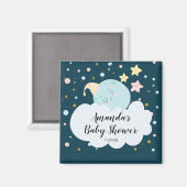 Aimant BABY SHOWER Lune CUTE Favoriser l'aimant (Recto/Verso)