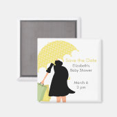 Aimant Baby shower maman enceinte {jaune} (Recto/Verso)