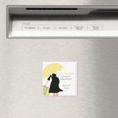 Aimant Baby shower maman enceinte {jaune} (In Situ (Lave-vaisselle))