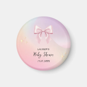 Aimant Baby-Shower Minimaliste Arc-En-Ciel Rose
