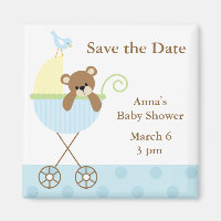 Baby shower Ours Bleu Enregistrer la date