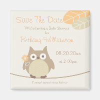 Baby shower Owl Enregistrer La Date Genre Neutre