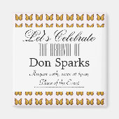 Aimant Baby shower papillon (Devant)