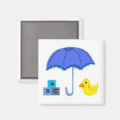 Aimant Baby shower parapluie et canard (Recto/Verso)