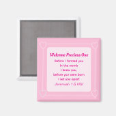 Aimant Baby shower rose clair mignon et simple (Recto/Verso)