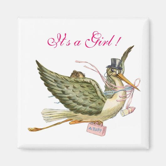 AIMANT BABY SHOWER STORK (Devant)