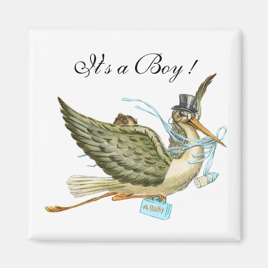 AIMANT BABY SHOWER STORK (Devant)