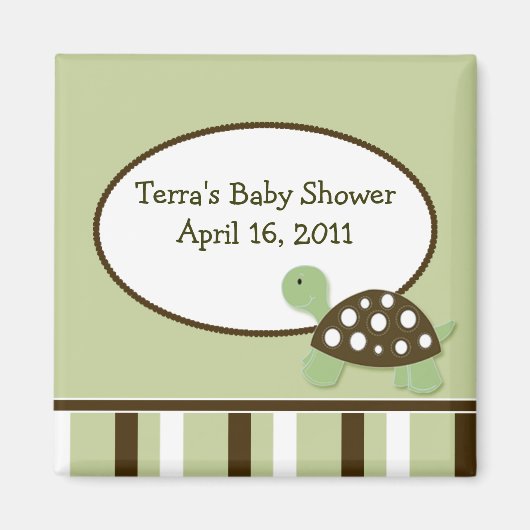 Aimant BABY SHOWER VERT MOD TURTLE Favoriser l'aimant (Devant)