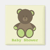 Baby shower vert neutre Favoriser En vichy Ours