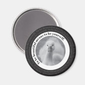 Aimant Baby Swan Be Yself Black & White Photo (Recto/Verso)