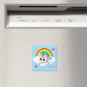 Aimant Baby Unicorn arc-en-ciel et nuages Personnalisé (In Situ (Lave-vaisselle))