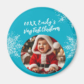 Aimant Baby's First Christmas Personalized Photo  (Devant)