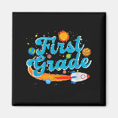 Aimant Back to school outer space teacher first grade (Devant)