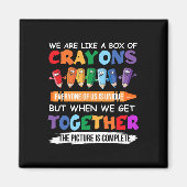 Aimant Back to School Teacher We Are Like A Box Of Crayon (Devant)